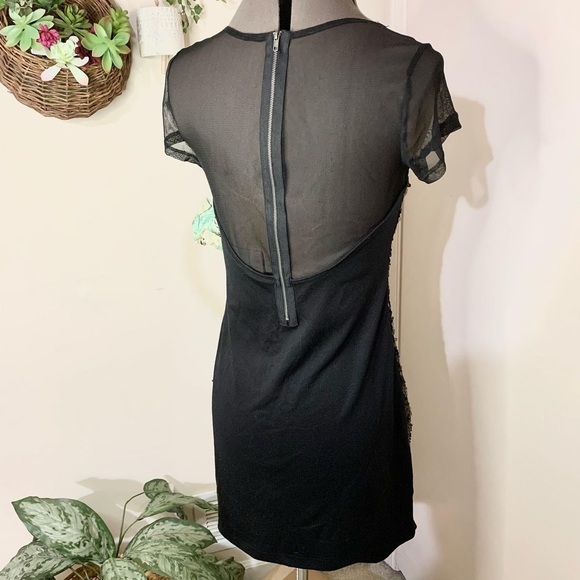NEW NWT Black Glitter Sequin Party Mesh Dress Belle Du Jeur Dress Originally $35 - Picture 3 of 4